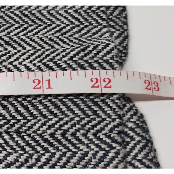 RALPH LAUREN Blazer Black Cream Herringbone Size 8 Silk Linen Blend Academia GUC - Picture 12 of 16